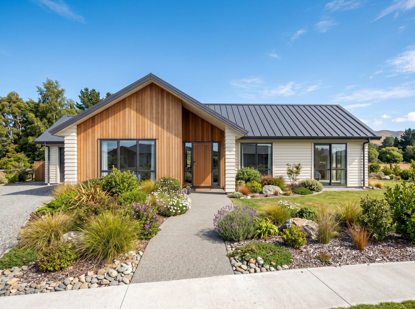 Cedar and white weatherboard Solstice home